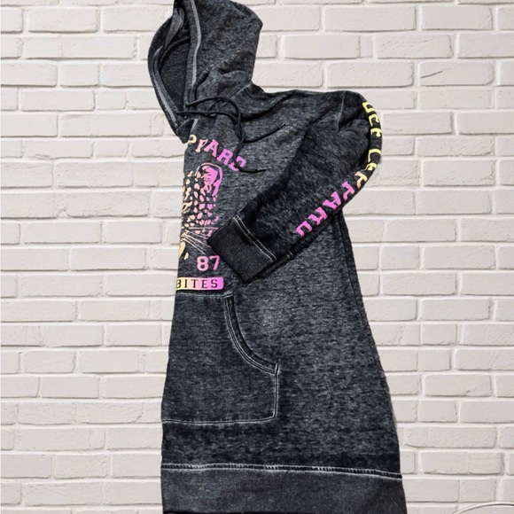 Lane Bryant Def Leppard Love Bites 1987 Charcoal Gray Hoodie Plus Grunge 18/20 - Picture 3 of 4